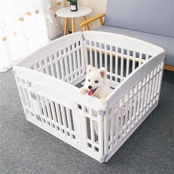 Pet Playpen for Dogs Heavy Plastic Puppy Exercise Pen Small Pets Fence Puppies Folding Cage 4 Panels