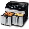 Image 1 : Gourmia 10-Quart/9.4 Liter Capacity Dual Basket Digital Air Fryer, with Smart Finish & 7 Cooking Fun