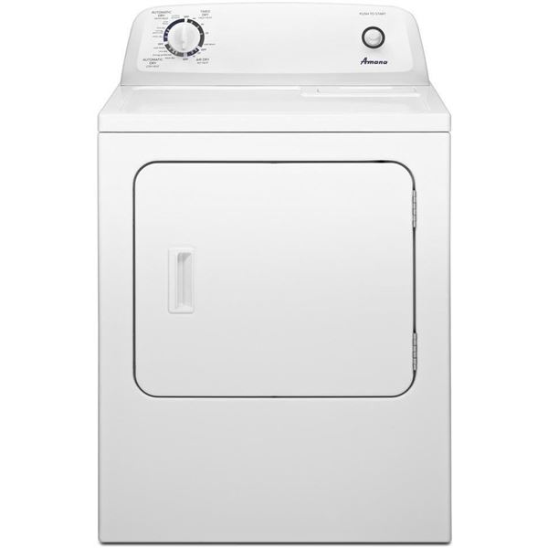 AMANA NED4655EW 6.5 cu. ft. Front Load Electric Dryer with 11 Drying Cycles, White