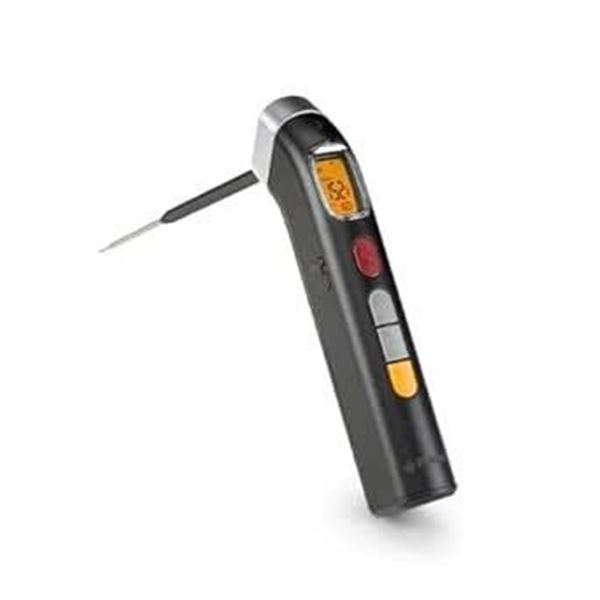 Polder Grill Partner Instant Read Thermometer for Grilling with Foldable 10" Probe, 10 Preset Temper