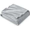 Image 1 : Bedsure Flannel Throw Size Blanket Dark Gray Charcoal 50" X 60"