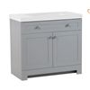 Image 1 : Glacier Bay Everdean 36.5-inch W x 34.4-inch H x 18.75-inch D Bathroom Vanity in Pearl Grey with Cul