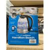 Image 2 : Hamilton Beach Compact Glass Kettle 1L, 1500w, Boil-Dry Protection,