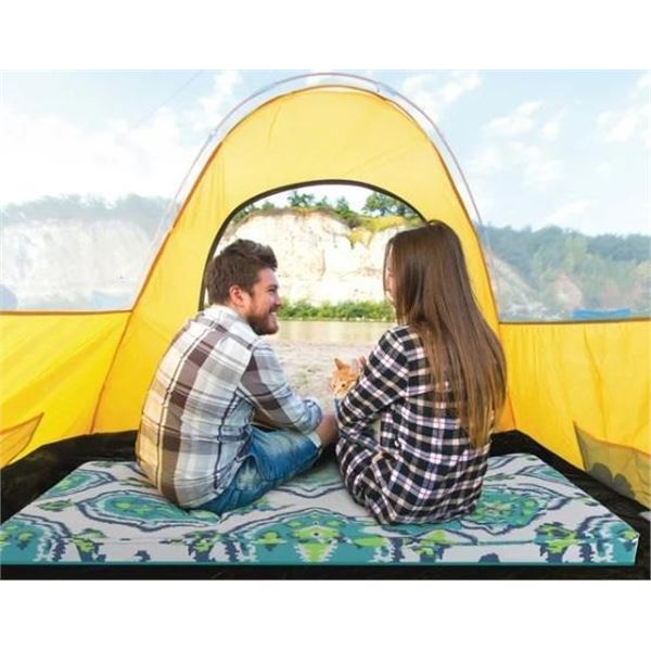 Novaform Camping Mat 2in Memory Foam, Antimicrobial Foam with charcoal, Washable durable zip cover (