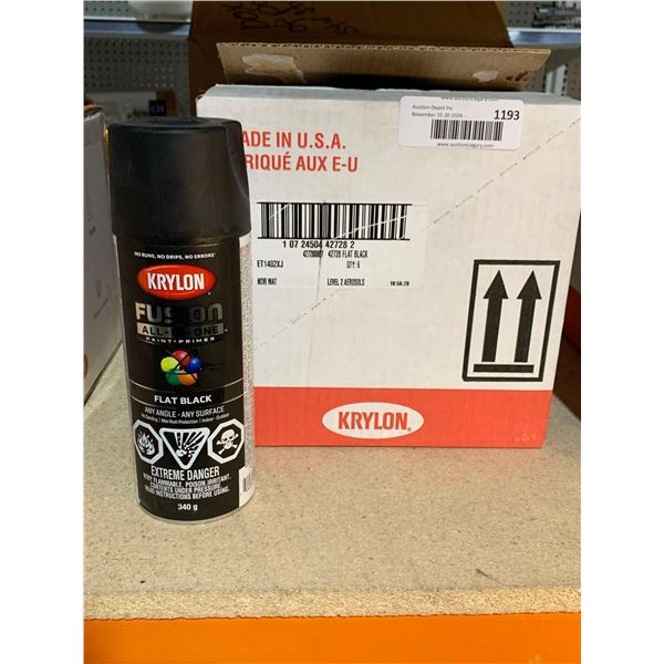 Krylon Fusion Flat Black (6 x 340g)