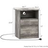 Image 1 : Mexin Nightstand with Charging Station, End Table with USB Ports & Outlets, Bedside Table with Stora