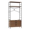 Image 1 : GlucksteinElements EMERY Collection 36 in. Width Walnut Wood Closet Organizer Kit with Three Drawers