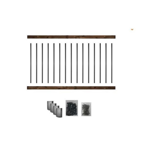 Nuvo Iron Long Predrilled Wood Railing Kit 6'