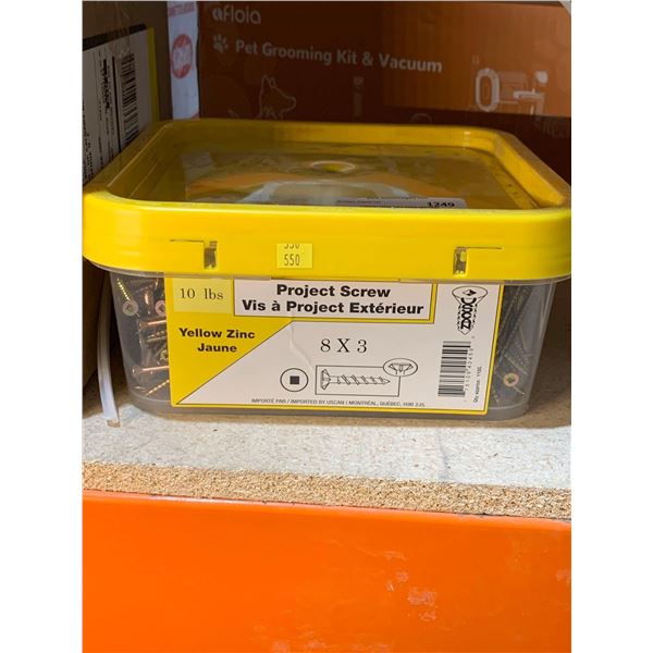 10lb Project Screw Yellow Zinc 8 x 3