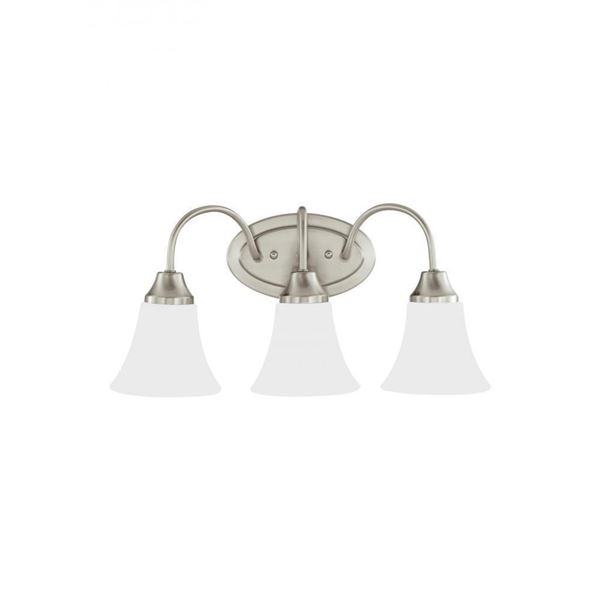 Holman traditional 3-light LED indoor dimmable bath vanity wall sconce in chrome silver finish