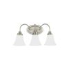 Image 1 : Holman traditional 3-light LED indoor dimmable bath vanity wall sconce in chrome silver finish