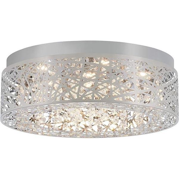 Artika Crystal Nest 26W LED Modern Flush Mount Ceiling Light Fixture, Chrome Finish Ideal for Bedroo