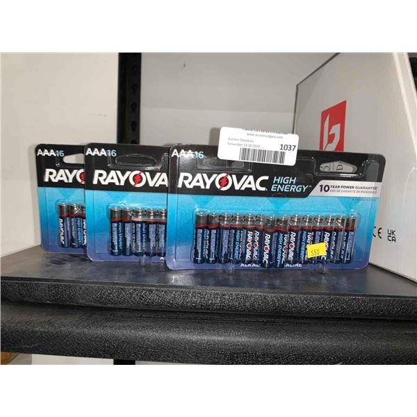 Rayovac AAA Batteries 16 pack x's 3