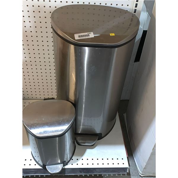 Lot of 2 -  Step / Slow Closse Trash Cans