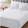 Image 1 : Brookstone 10 Heat Settings Cozy Quilted Heated Mattress Pad with Dual Controllers Size Queen, White