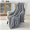 Image 1 : Bedsure Flannel Throw Size Blanket Dark Gray Charcoal 50" X 60" For