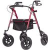 Image 1 : ELENKER All-Terrain Rollator Walker with 10” Rubber Wheels, Padded Seat & Backrest, Under-s