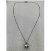Image 1 : Floating 1.0 Carat Round Cut Solitaire Stone Pendant and chain Set .999 Silver