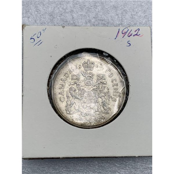 Canada Vintage 1962 Silver Half Dollar