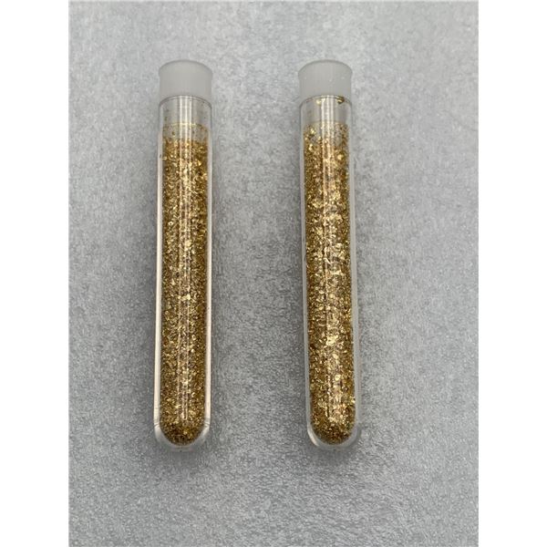 Lot of 2 Large Vials of Golden Flake Material