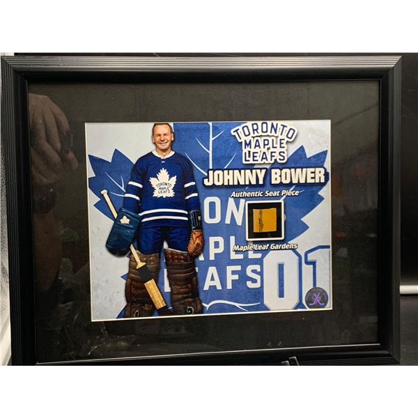 JOHNNY BOWER TORONTO MAPLE LEAFS GAME USED, MAPLE LEAF GARDENS GAME USED SEAT, CERTIFICATE OF AUTHEN