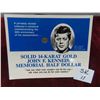 Image 1 : Solid 14kt Gold JFK Memorial Half Dollar