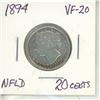 Image 1 : 1894 NEWFOUNDLAND QUEEN VICTORIA 20 CENTS.