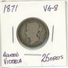 Image 1 : 1871 QUEEN VICTORIA 25 CENTS.