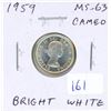 Image 1 : 1959 Canadian Silver 10 Cents. MS-63 with Cameo. Bright White.