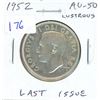 Image 1 : 1952 Canadian Silver 50 Cents. The last issue of king George VI. AU-50. Lustrous.