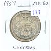 Image 1 : 1957 Canadian Silver 50 Cents. MS-63. Lustrous.