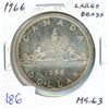 Image 1 : 1966 Large Beads Canadian Silver Dollar. MS-63. Nice.