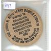 Image 1 : The 1983 Louis H. Scoop Lewry Double Louis wooden dollar. Unc.