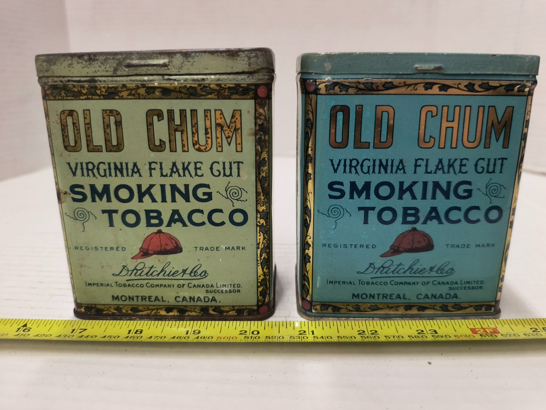 2x 1/2lb Old Chum tobacco tins - Schmalz Auctions