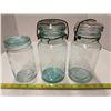 Image 2 : 2 Perfect Seal and 1 Crown sealer jars - blue tint