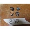 Image 1 : Lot of 4 silver rings 925- orange and blue ring size is 5, turtle size 8.5, ring with blue stone siz