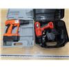 Image 2 : 2 cordless drills 1 black and decker 9.6 v W/charger- 1 24 V no charger - both have cases -working