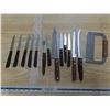 Image 1 : Lot of vintage kitchen knives w/ wooden handles