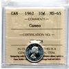 Image 1 : 1962 TEN CENT MS65 CAMEO, ICCS CERTIFIED