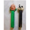Image 1 : VINTAGE FOOTLESS JIMMINY CRICKET AND PANDA, MISSING HAT AND EAR