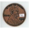 Image 1 : 1909 Large Lincoln Head wheat cent coaster/medallion