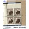 Image 1 : Churchill 5C block of 4 MNH