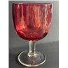 Image 2 : Carnival glass, cranberry goblet
