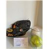 Image 1 : Cooper baseball glove & 2 Worth soft balls