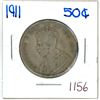 Image 1 : 1911 Canadian silver 50 cent coin