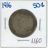 Image 1 : 1916 Canadian silver 50 cent coin
