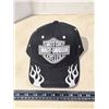 Image 2 : Black Harley Davidson hat, w/ white flame and Velcro back - new