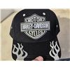 Image 7 : Black Harley Davidson hat, w/ white flame and Velcro back - new