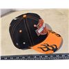 Image 4 : Black n Orange Harley Davidson hat, w/ Velcro back and black flames - new