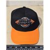 Image 2 : Black n Orange Harley Davidson hat, w/ Velcro back - new